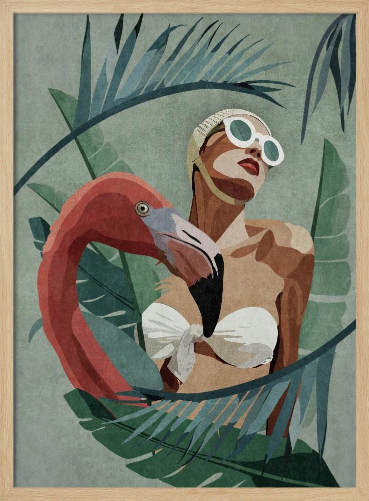 Flamingo Lady Poster - Corkframes.com