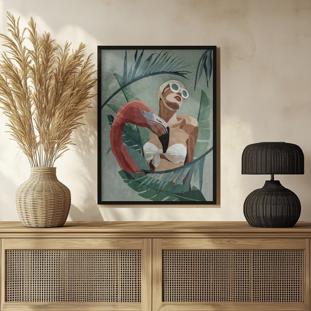 Flamingo Lady Poster - Corkframes.com