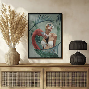 Flamingo Lady Poster - Corkframes.com