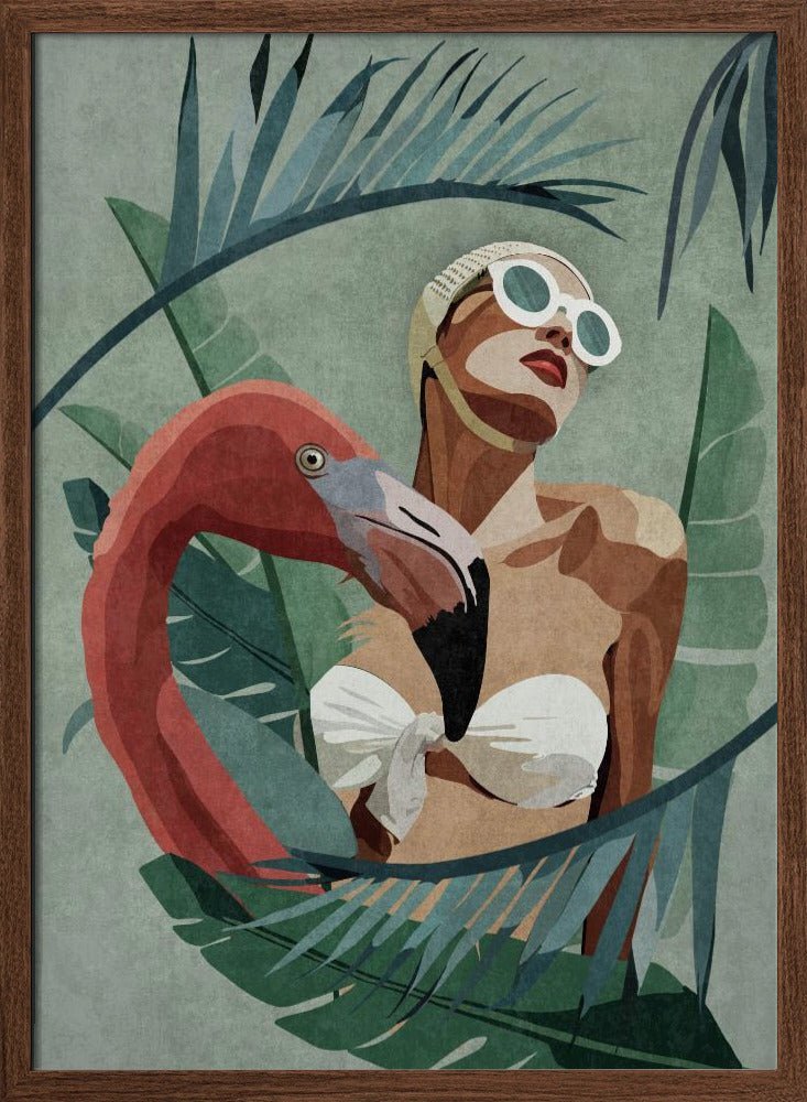 Flamingo Lady Poster - Corkframes.com