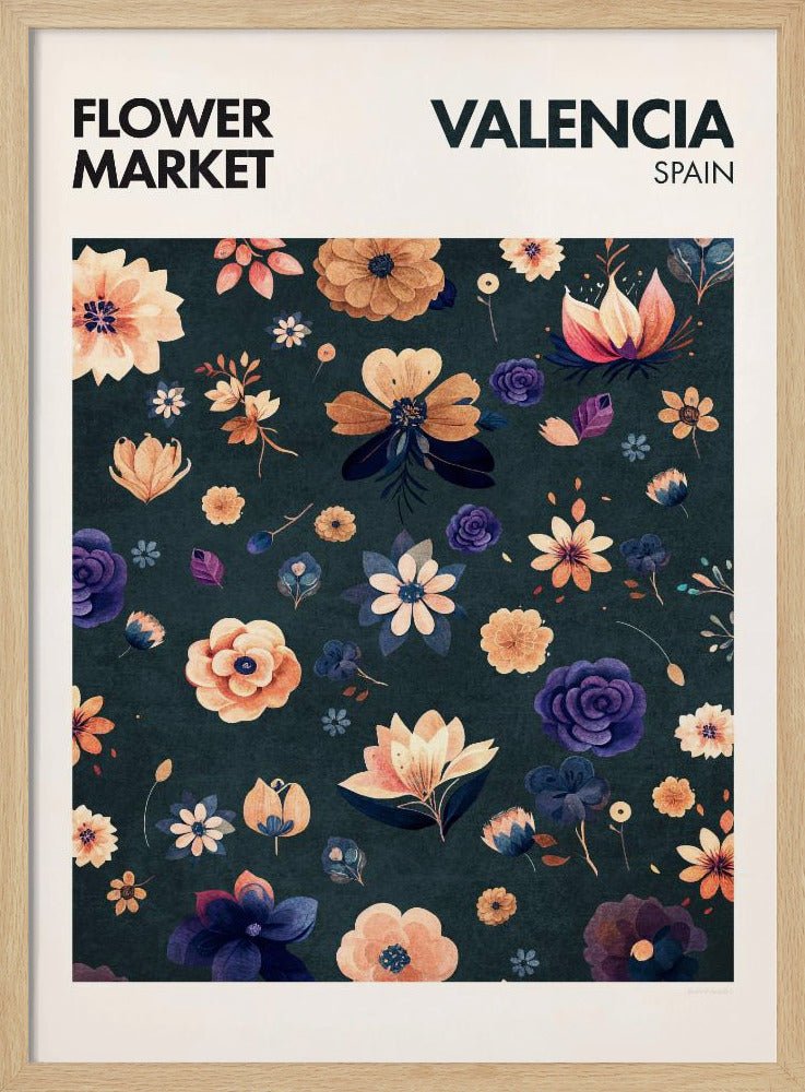 Flower Market - Valencia Poster - Corkframes.com