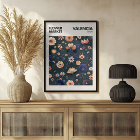 Flower Market - Valencia Poster - Corkframes.com