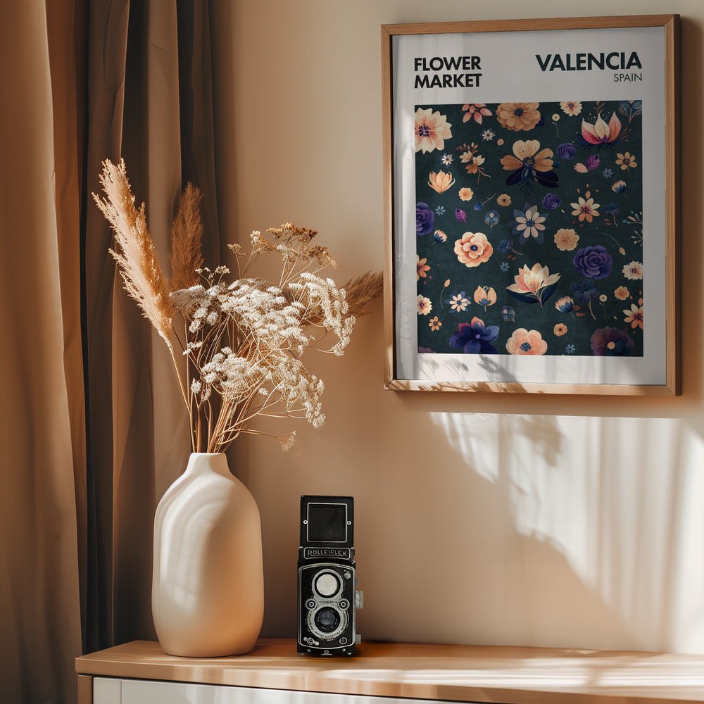 Flower Market - Valencia Poster - Corkframes.com