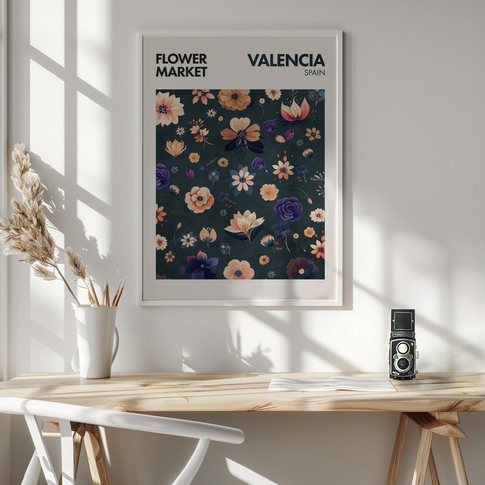 Flower Market - Valencia Poster - Corkframes.com