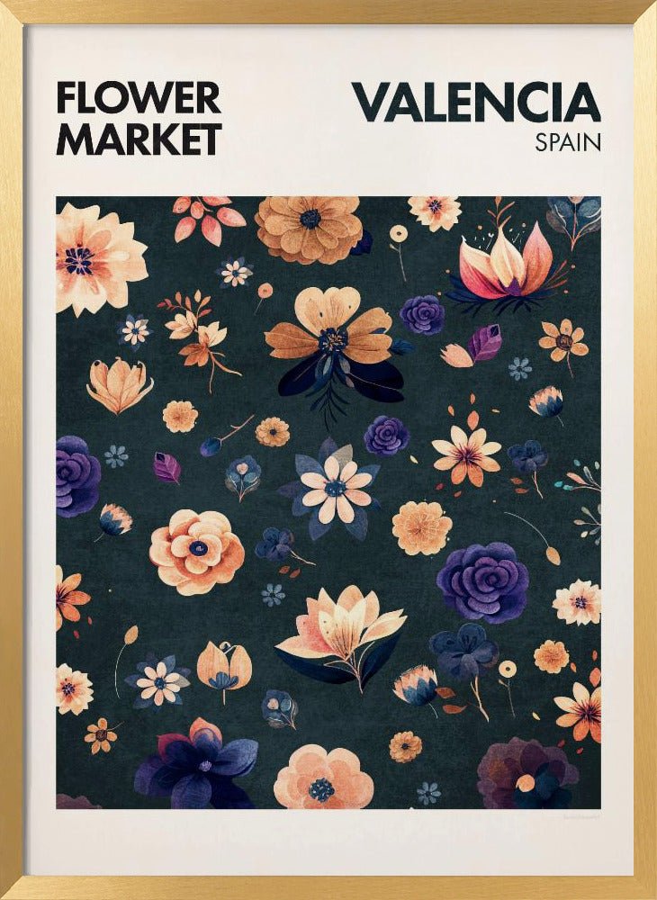 Flower Market - Valencia Poster - Corkframes.com