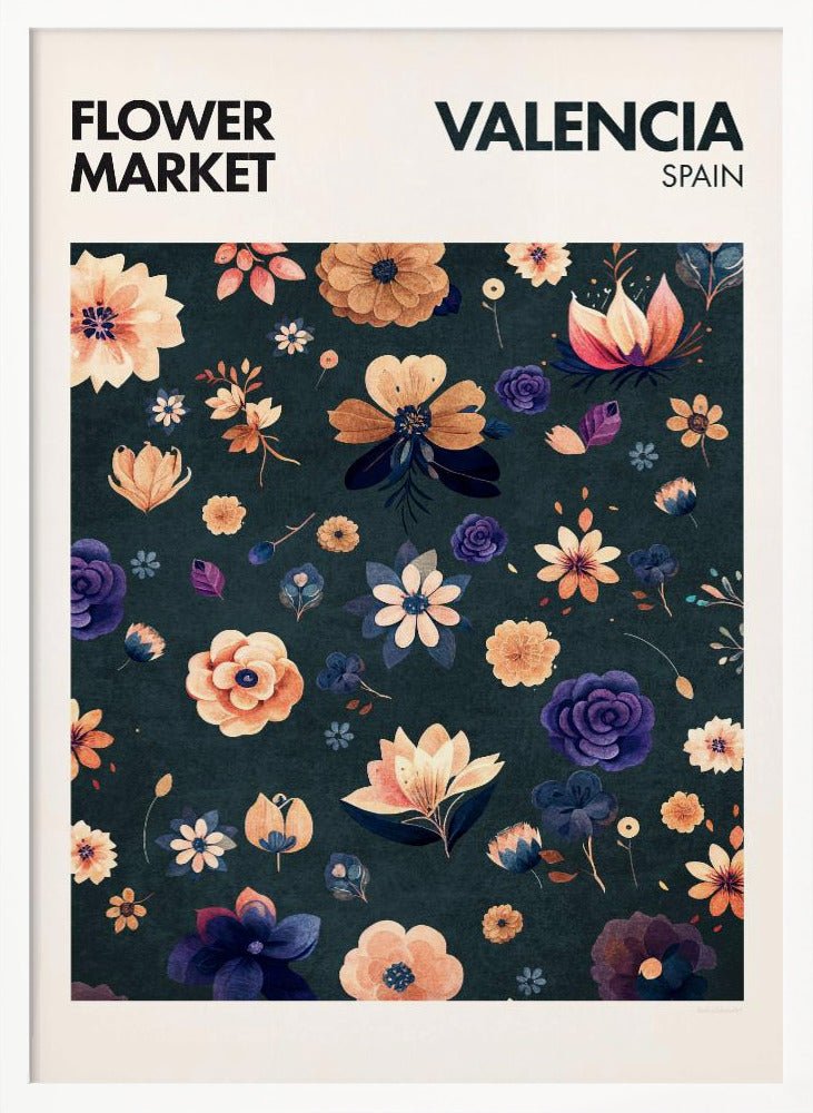 Flower Market - Valencia Poster - Corkframes.com