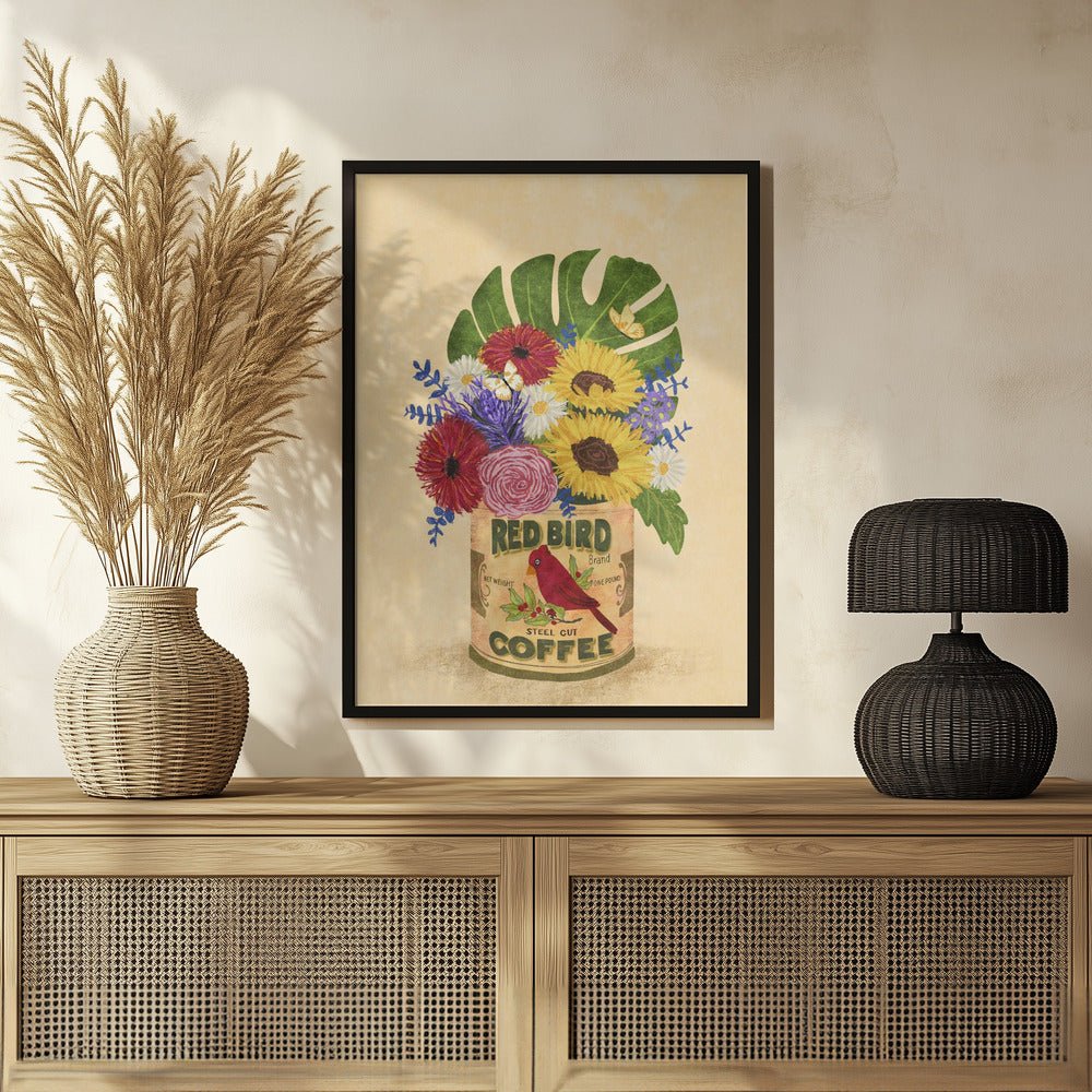 Flowers In a Vintage Coffee Can Poster - Corkframes.com