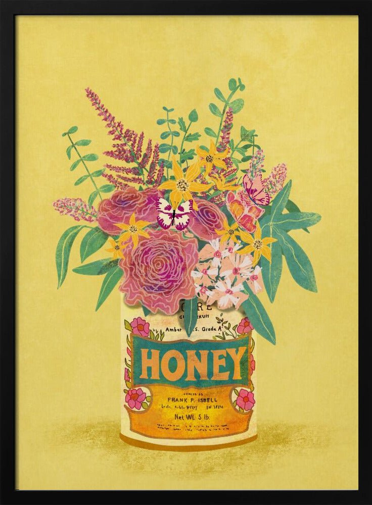 Flowers In a vintage Honey Can Poster - Corkframes.com