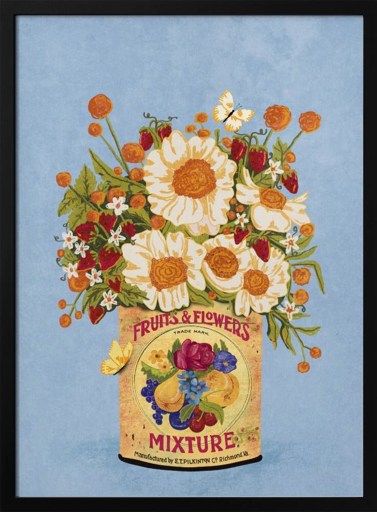 Flowers In a Vintage Tea Can Poster - Corkframes.com