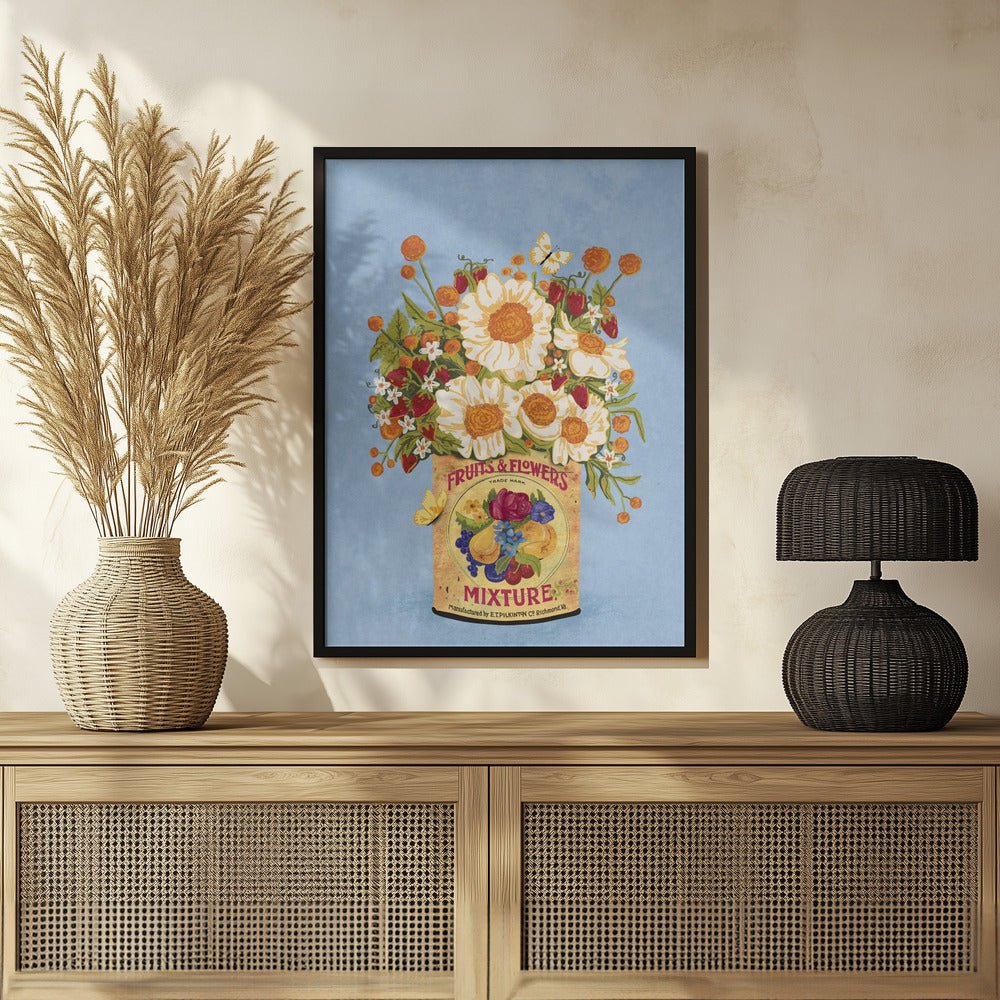 Flowers In a Vintage Tea Can Poster - Corkframes.com