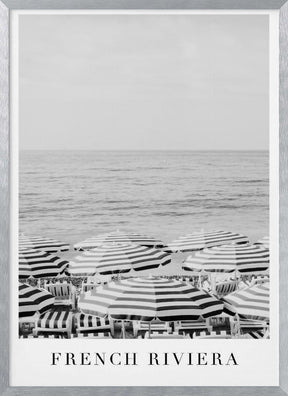 French Riviera Travel Poster (Black and white) - Corkframes.com