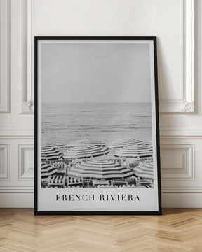 French Riviera Travel Poster (Black and white) - Corkframes.com