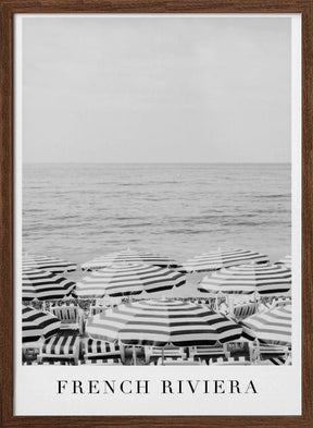 French Riviera Travel Poster (Black and white) - Corkframes.com