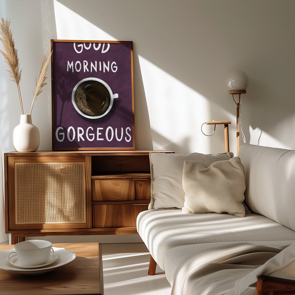 Good Morning Gorgeous Poster (Purple) - Corkframes.com