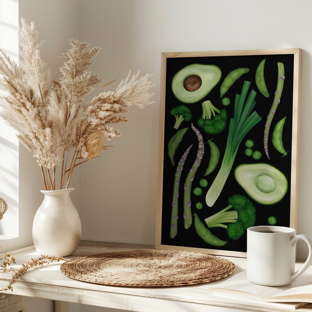 Green vegetables Poster - Corkframes.com