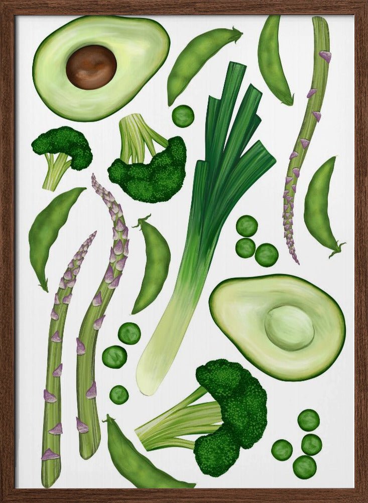 Green Vegetables Poster - Corkframes.com