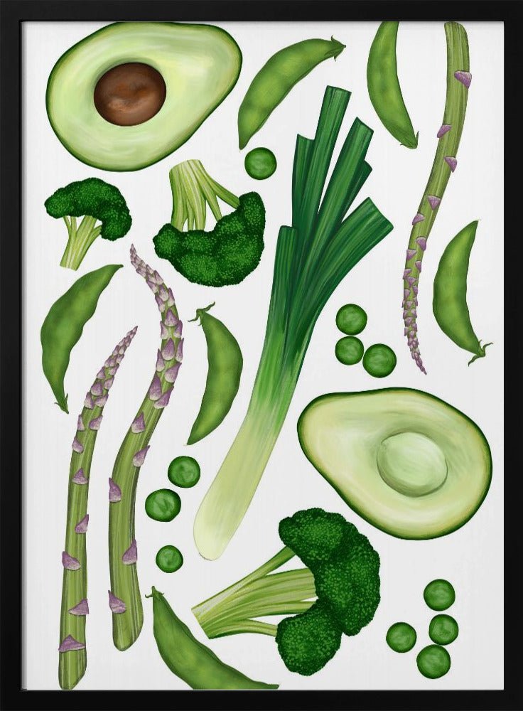 Green Vegetables Poster - Corkframes.com