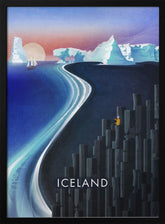 Iceland Landscape Illustration Poster (text) - Corkframes.com