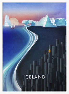 Iceland Landscape Illustration Poster (text) - Corkframes.com