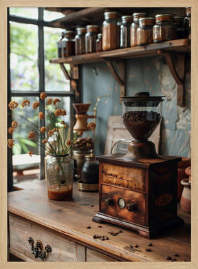 Kitchen Coffee Grinder Poster - Corkframes.com