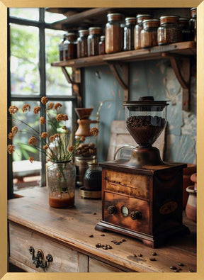 Kitchen Coffee Grinder Poster - Corkframes.com