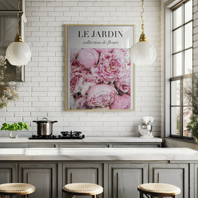 Le Jardin Pink Flowers Poster - Corkframes.com