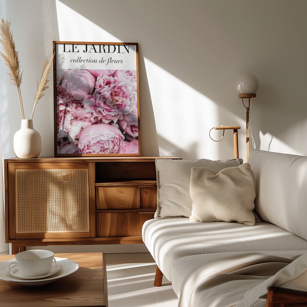 Le Jardin Pink Flowers Poster - Corkframes.com