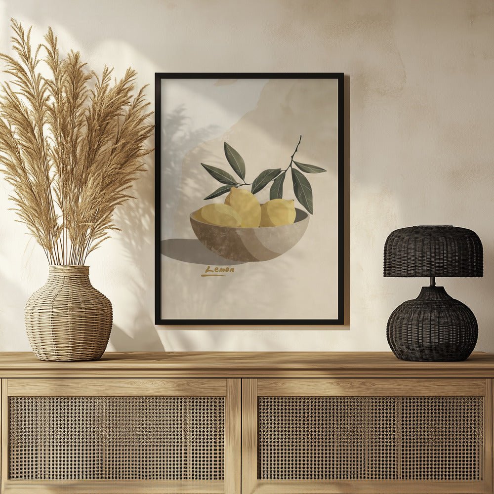 Lemons In A Bowl Poster - Corkframes.com