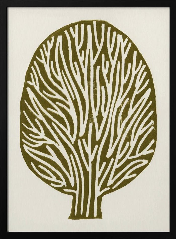 Man Tree Linocut Linocut Tree Poster