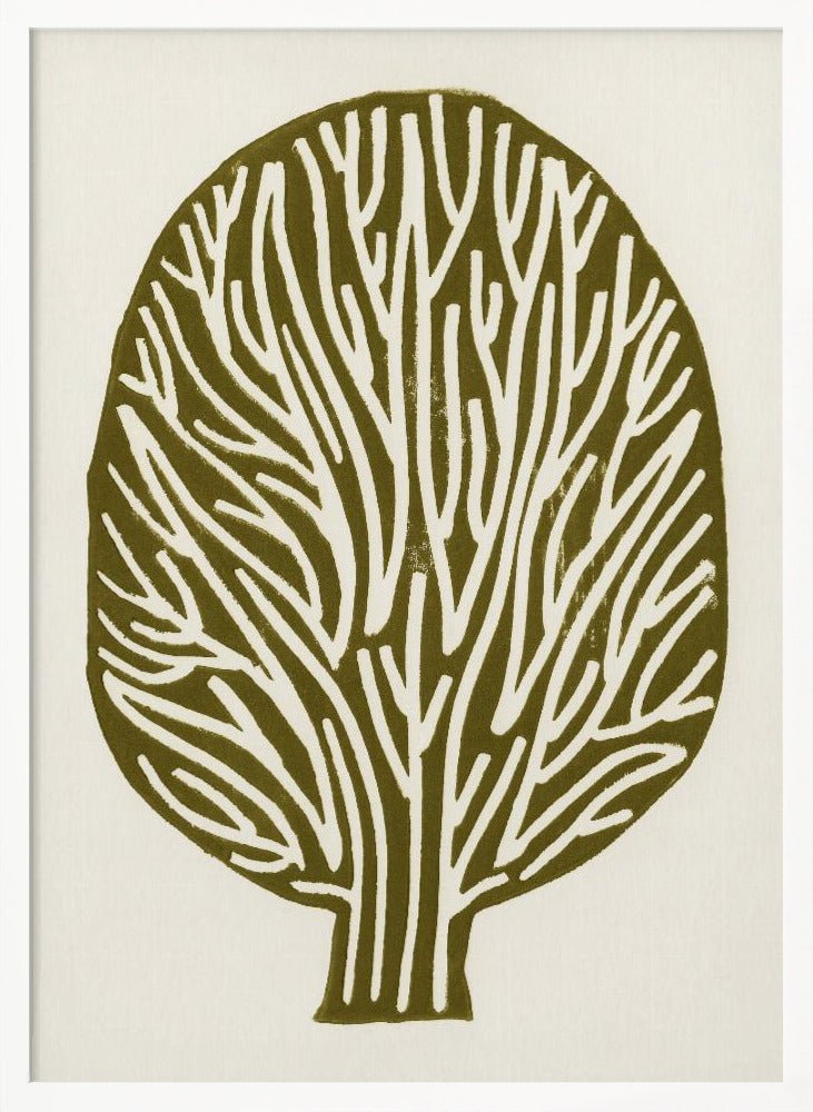 Linocut Tree Poster - Corkframes.com