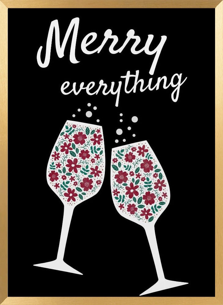 Merry Everything In Black Poster - Corkframes.com