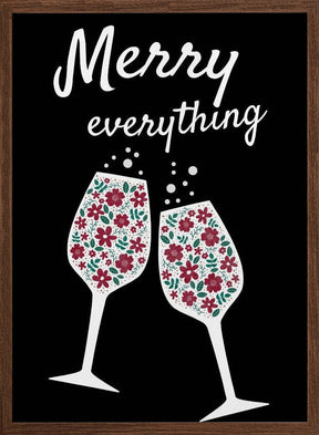 Merry Everything In Black Poster - Corkframes.com