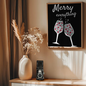 Merry Everything In Black Poster - Corkframes.com