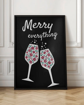 Merry Everything In Black Poster - Corkframes.com