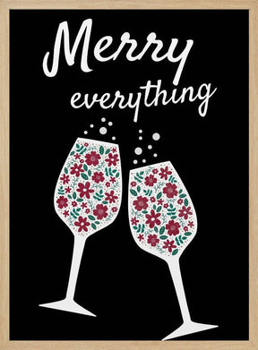 Merry Everything In Black Poster - Corkframes.com