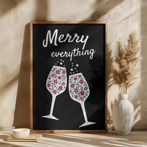 Merry Everything In Black Poster - Corkframes.com