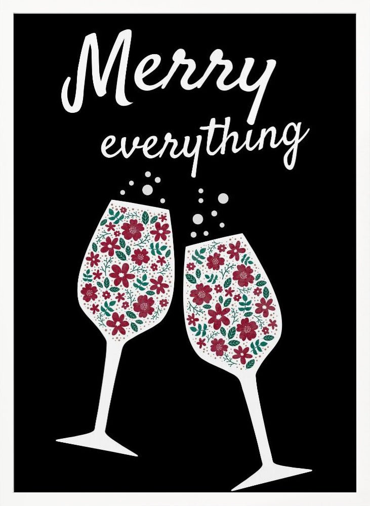 Merry Everything In Black Poster - Corkframes.com