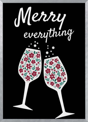 Merry Everything In Black Poster - Corkframes.com