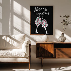 Merry Everything In Black Poster - Corkframes.com