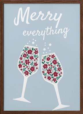 Merry Everything In Blue Poster - Corkframes.com