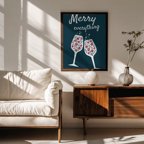 Merry Everything In Blue Poster - Corkframes.com