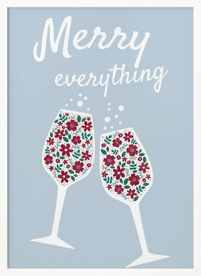 Merry Everything In Blue Poster - Corkframes.com