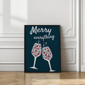 Merry Everything In Blue Poster - Corkframes.com