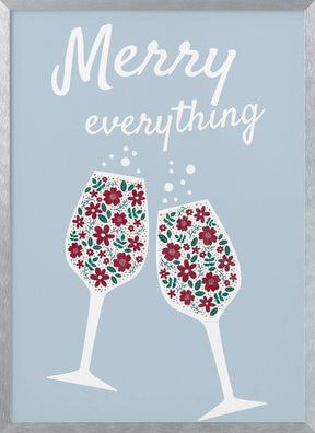 Merry Everything In Blue Poster - Corkframes.com