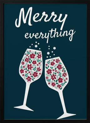 Merry Everything In Blue Poster - Corkframes.com