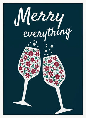 Merry Everything In Blue Poster - Corkframes.com