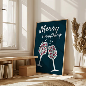 Merry Everything In Blue Poster - Corkframes.com