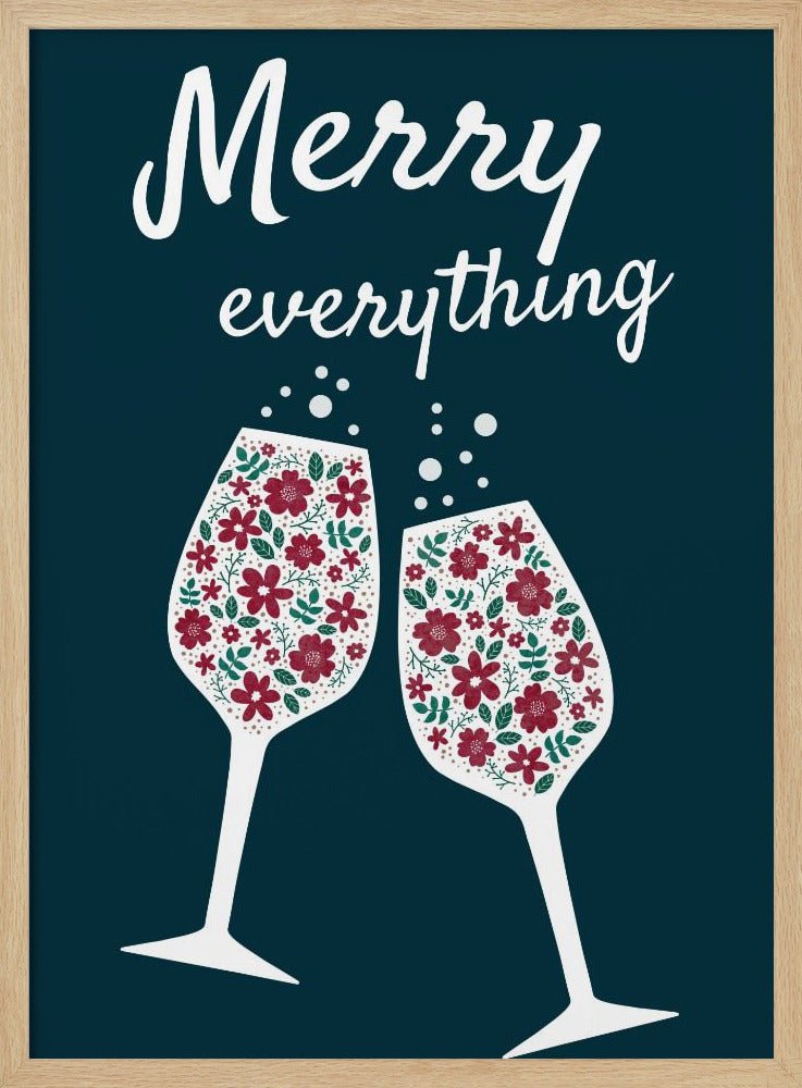 Merry Everything In Blue Poster - Corkframes.com