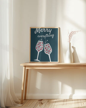 Merry Everything In Blue Poster - Corkframes.com