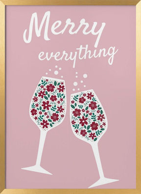 Merry Everything In Pink Poster - Corkframes.com